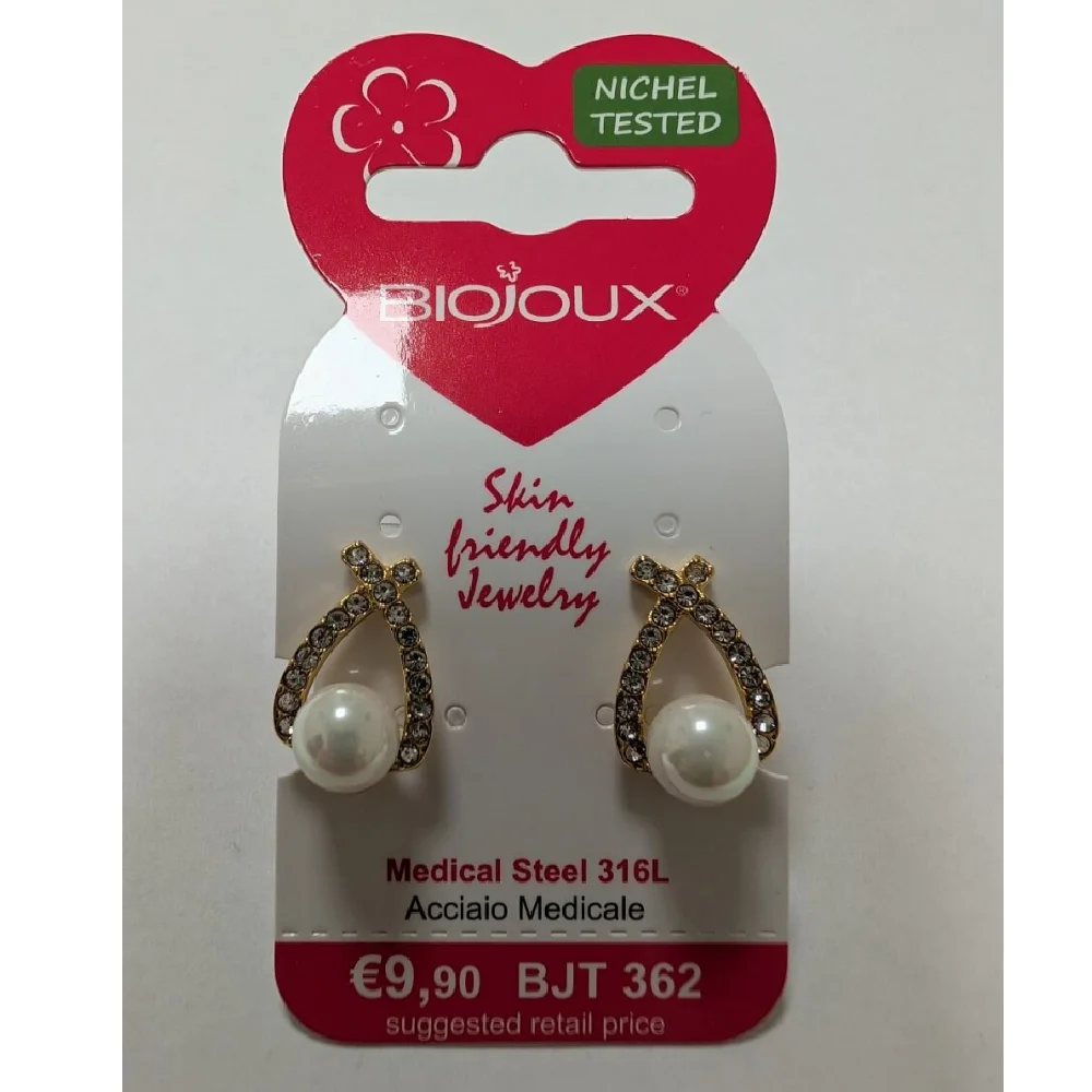 Biojoux, uhani iz kirurškega jekla - Finlo zlati- BJT362 (2 uhana)